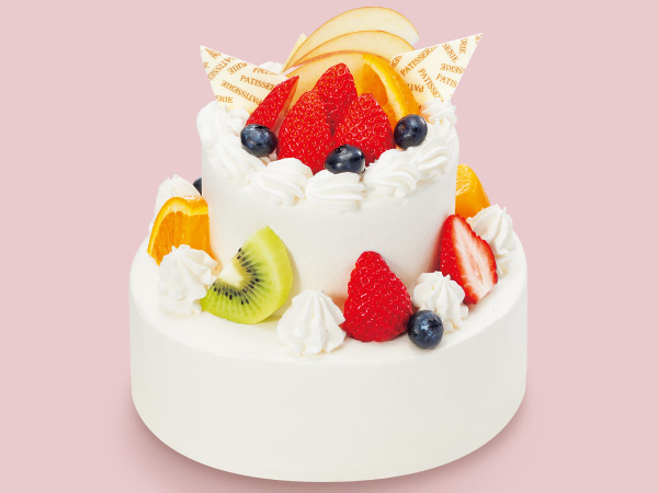 デラックスタワーケーキ 約9cm 約15cm 高さ約14cm お誕生日ケーキ 店頭受取 果子乃季のバースデーケーキ 果子乃季ｵﾌｨｼｬﾙｳｪﾌﾞｼｮｯﾋﾟﾝｸﾞ